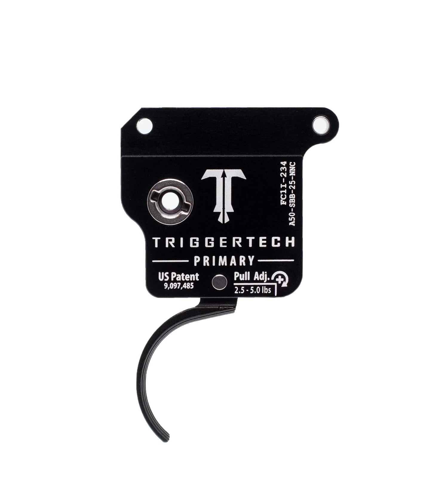 TriggerTech AR50 Single Stage Black Primary Curved Clean A50-SBB-24-NNC