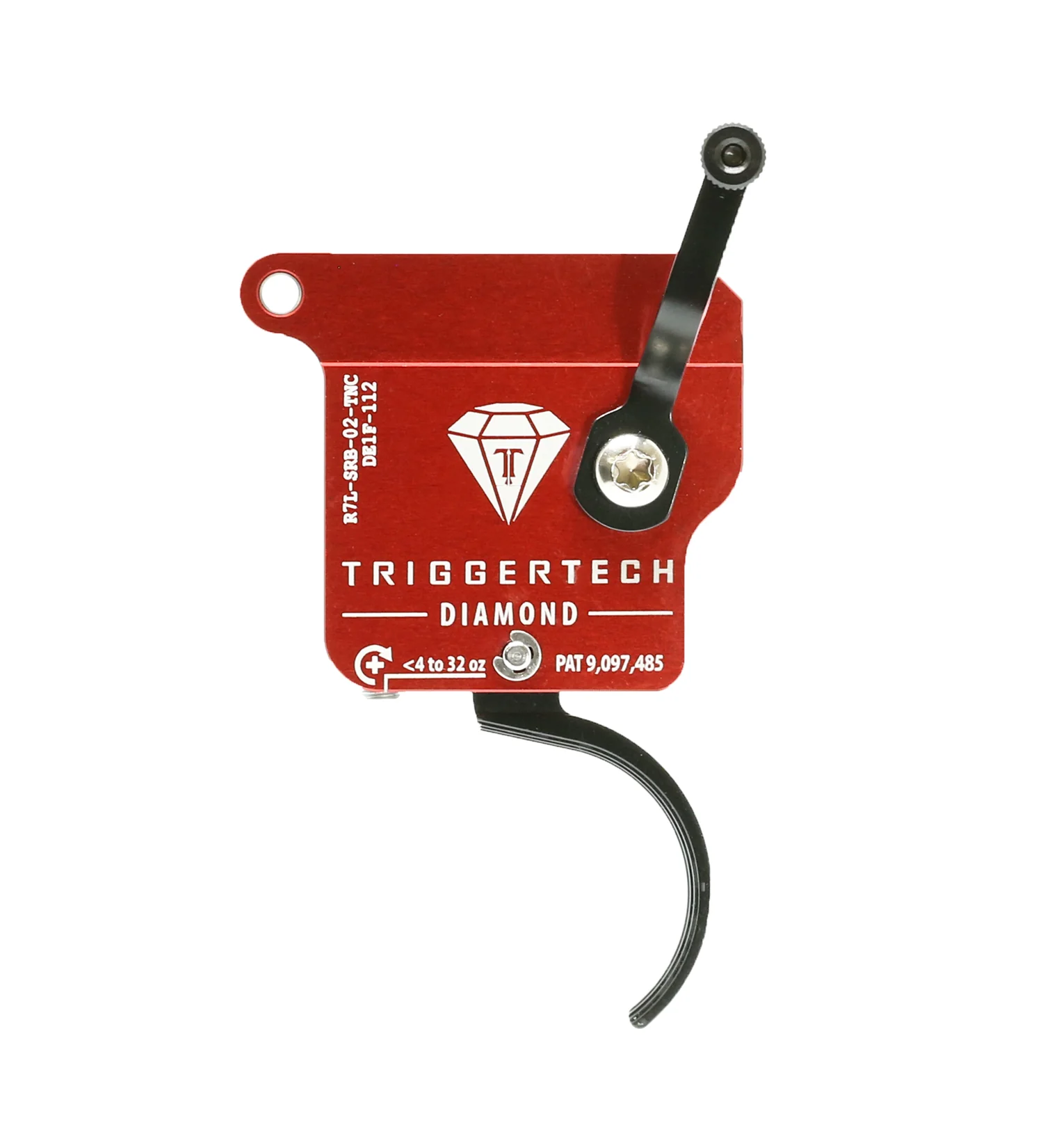 TriggerTech Rem 700 Left Hand Single Stage Black Diamond Curved Clean R7L-SRB-02-TNC